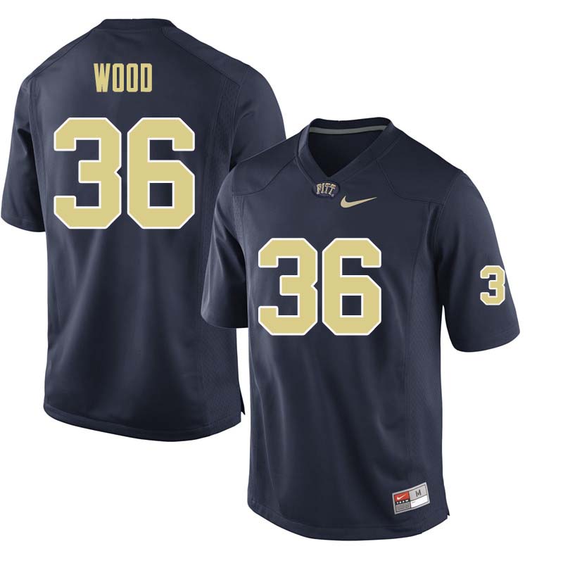 Men #36 Shawn Wood Pittsburgh Panthers College Football Jerseys Sale-Navy